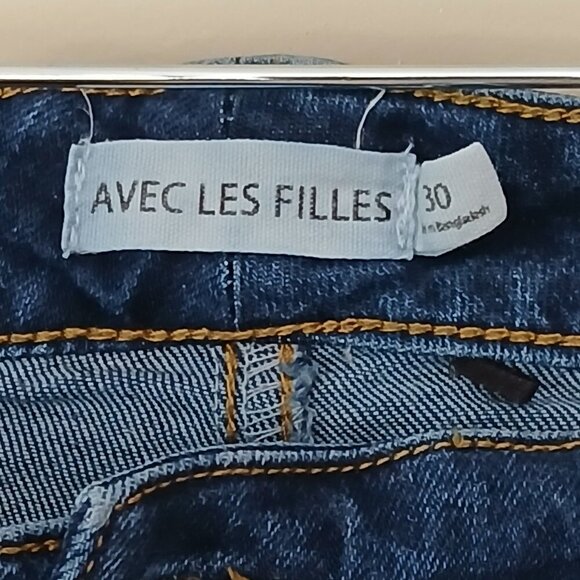 Anthropologie Avec Les Filles Wide Leg Stretch Denim Trouser Jeans Size 30 - Picture 4 of 5